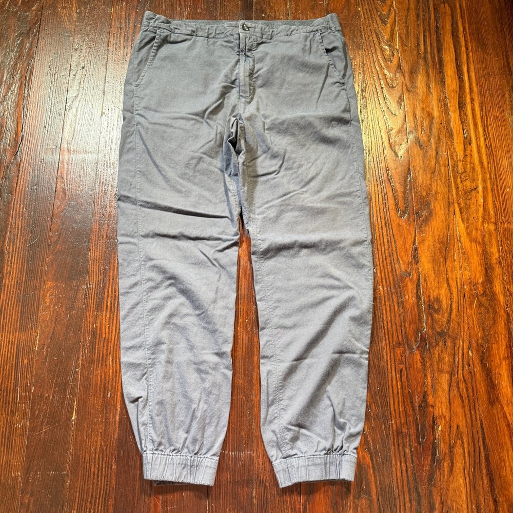 Mack Weldon Radius Joggers Men XL Gray Stretch Cotton Twill Elastic Cuff Pants